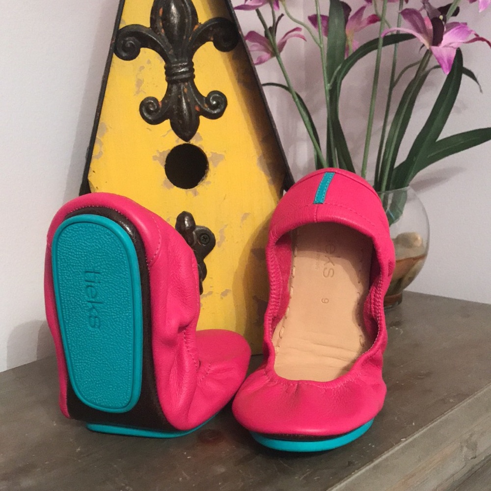 🐬TIEKS Fuchsia Blue Foldable Ballet Flats with Rounded Toe - Picture 13 of 13